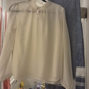 J. Crew Cream Sheer Blouse